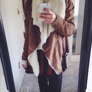 Faux suede and shearling jacket